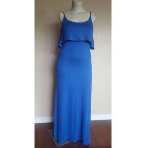 Destiny Platinum Maxi Dress Sleeveless Lampshade Royal Blue Size S New